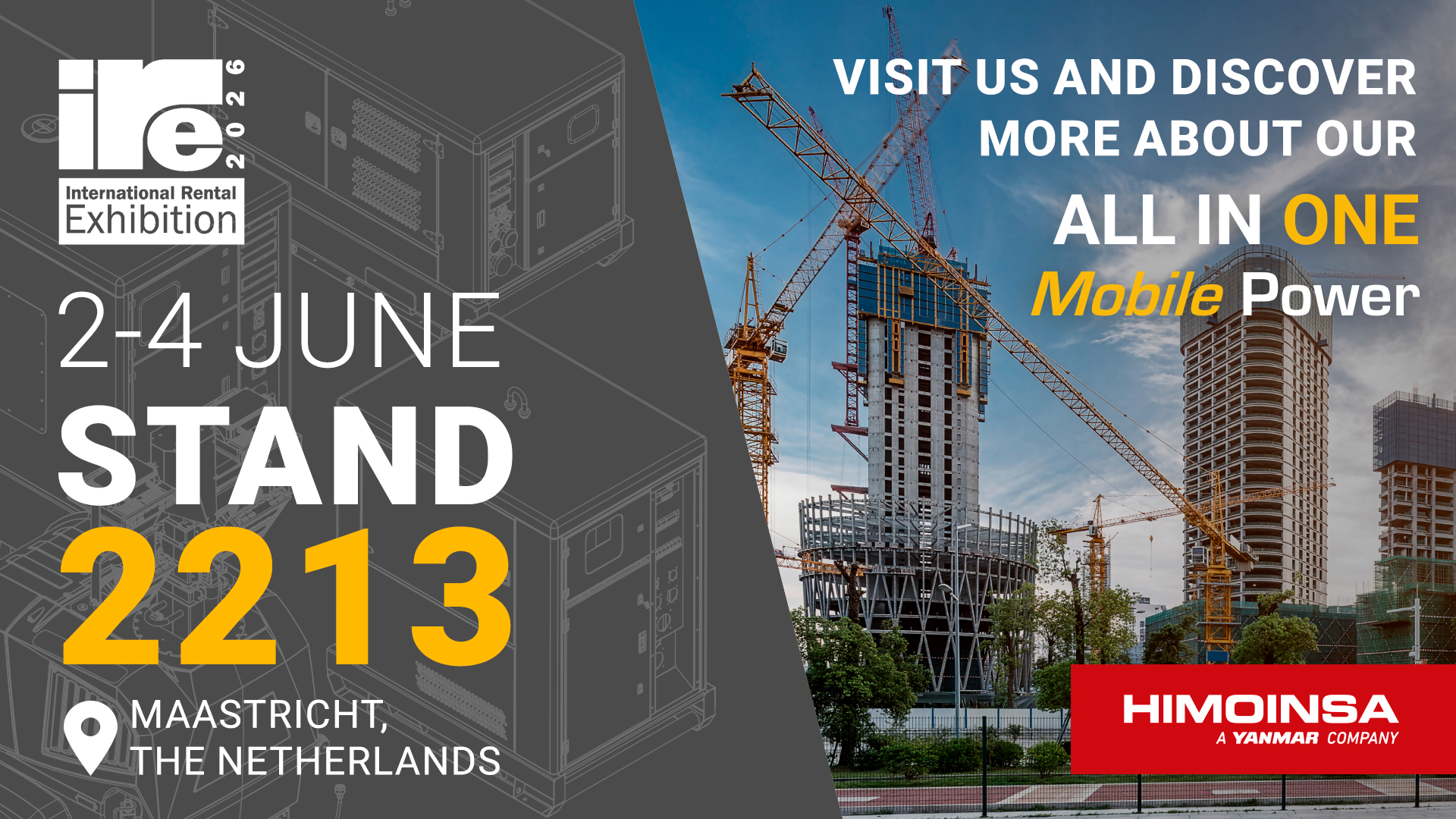 HIMOINSA à l'IRE de Maastricht : des solutions « Mobile Power » pour le secteur de la location